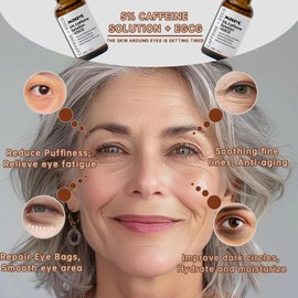 MIZEEYE Caffeine Solution 5% + EGCG For Dark Circles & Puffiness, 30ML Anti Aging Under Eye Serum For Eye Bags, Fine Lines, Moisturizing Caffeine Solution.