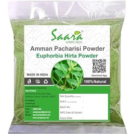Saara HERBAL FRESH Amman Pacharisi Powder 100g | Euphorbia Hirta Powder | Dudhi Powder, Used for warts pimples and wounds (Pack of 1 X 100g)