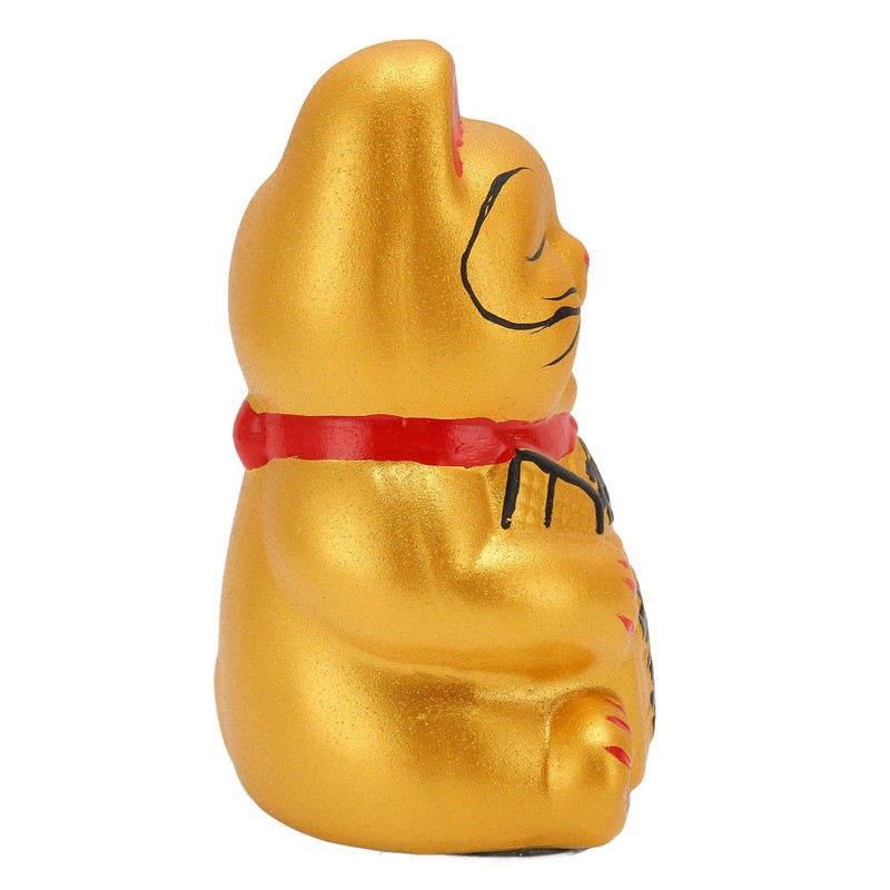 Golden Battery Powered Fortune Cat Waving Hand Good Luck Colorfast
