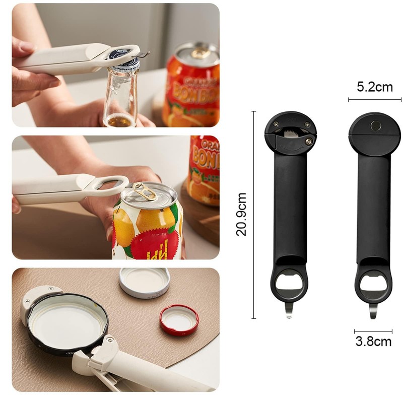 Multifunctional Retractable Bottle Opener - Adjustable Multifunctional Can Opener Jar