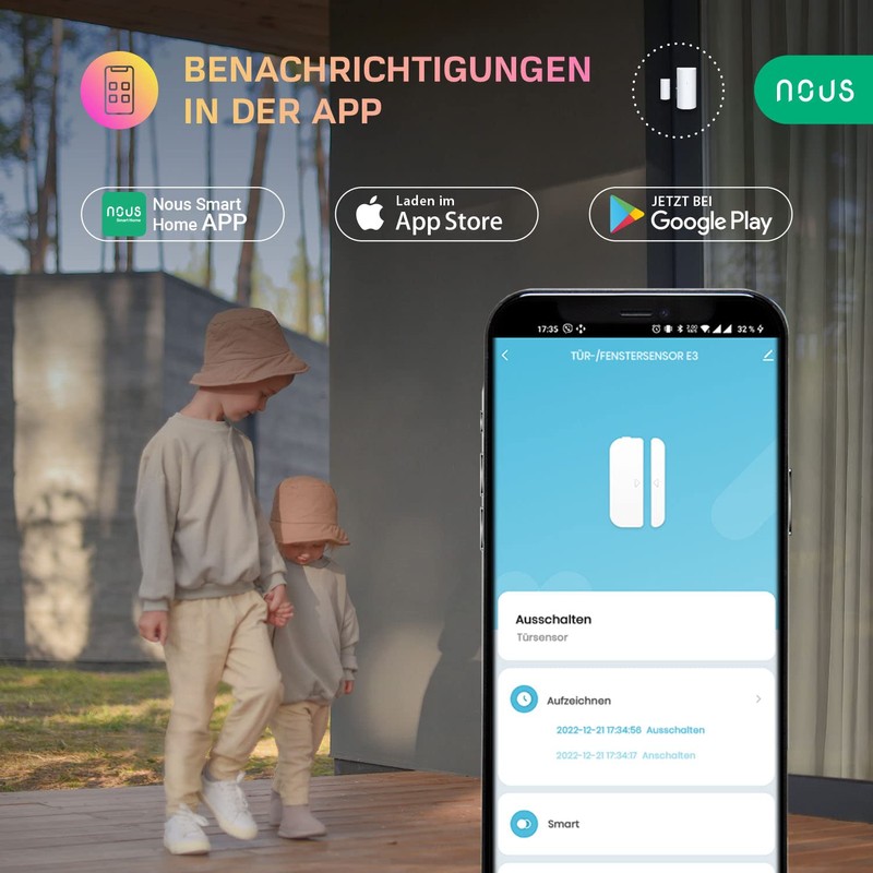 NOUS E3 ZigBee Window Contact, Door Sensor, Motion Sensor, Door