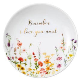 Crisky Aunt Gifts, Birthday Gifts for Aunt from Niece, Best Antie Gift Ideas from Nephew for Mothers Day Christmas Valentines (Remember I Love You) Trinket Dish Jewelry Tray