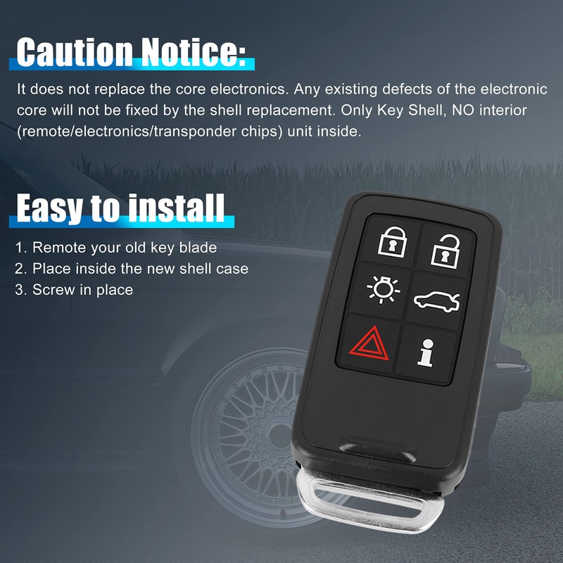 X AUTOHAUX KR55WK49264 Car Key Case Cover for Keyless Remote