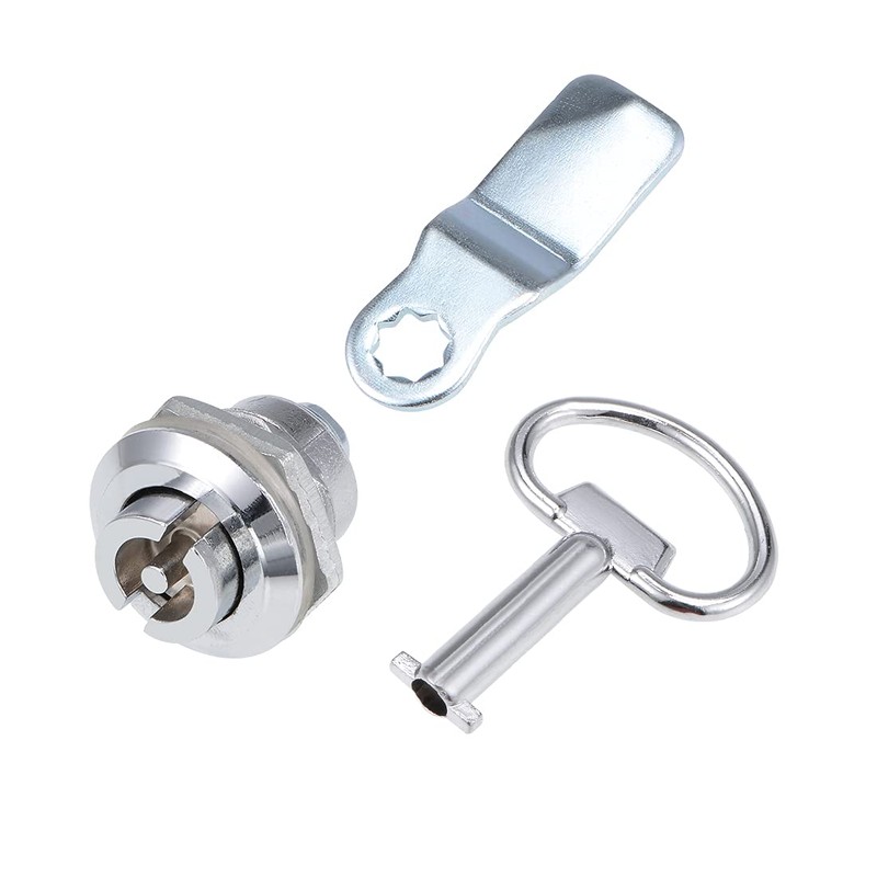 sourcing map Tubular Cam Lock, 18mm Cylinder Long Bent Cam,