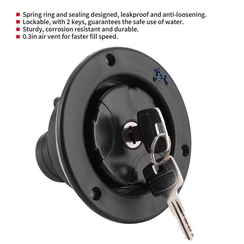 RV Water Filling Lockable Water Filling Cap Water Filler Connector
