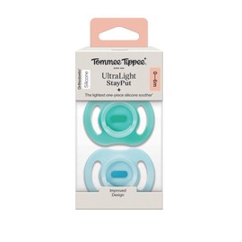 Tommee Tippee Ultra Light Stay Put Soother 0 to 6 Months X 2 (Assorted Colours)