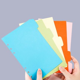 HugeDE 4 Sets Binder Dividers Vertical Horizontal Subject Dividers 6 Hole Punched Ring Binder Divider Colorful Section Index Dividers for Notepad A6