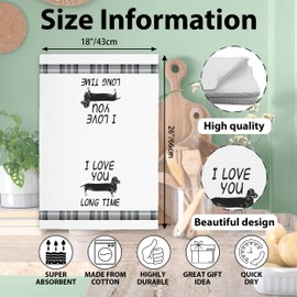 RPLCSPC Dachshund Kitchen Towel Set of 2, Cute Dish Hand Towels for Kitchen, Absorbent Quick Dry Dish Cloth, Funny New Home Housewarming Decor Gifts for Family Friends-B12