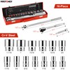 MAXPOWER 1/2" Drive Socket Wrench Set, 16-Piece, Including 13-Piece SAE