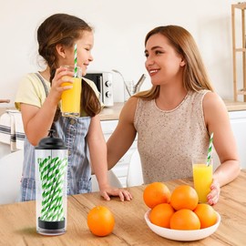 Straw Holder,Plastic Drinking Straws Container with Lid,Clear Drink Tubes Dispenser,for Kitchen Bar Party Counter Storage,Holds Straws up to 8.5 Inches