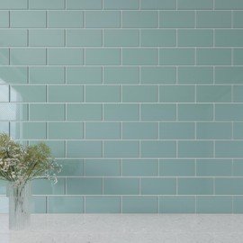 Giorbello Glass Subway Backsplash Tile, 3 x 6, Slate