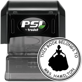 Custom from The Office of Stamp | Professional Pre-Inked Customizable Book Signature Stamper | Personalizable from The Bookshelf of Stamp | Pre-Inked Business Name Stamp for Documents, 1-5/8" Size