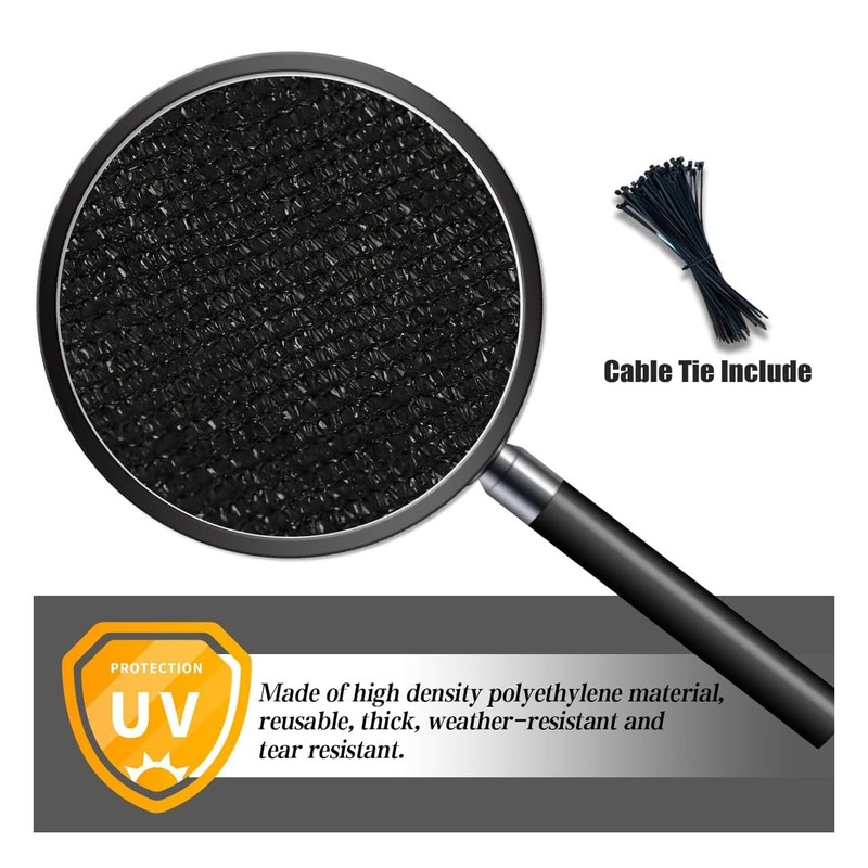 Balcony Privacy Screen Fence Cover 4'x16', HDPE Shade Mesh Fabric