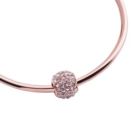 LuckyLy Charms para Pulseras de Mujer, Dije de Bolita, Acero Inoxidable con Baño de Oro Rosa 18k y Zirconia Cúbica – Regalos para Mujer Ingeniosos, Modelo Dani
