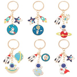 OLYCRAFT 6 Pcs Keychains, Astronaut Alloy Enamel Keychain, Key Chain, Charm Keychain, Bag Charm, Bag Charm, Ladies, Crafts, DIY Bag Decoration, Accessory Parts
