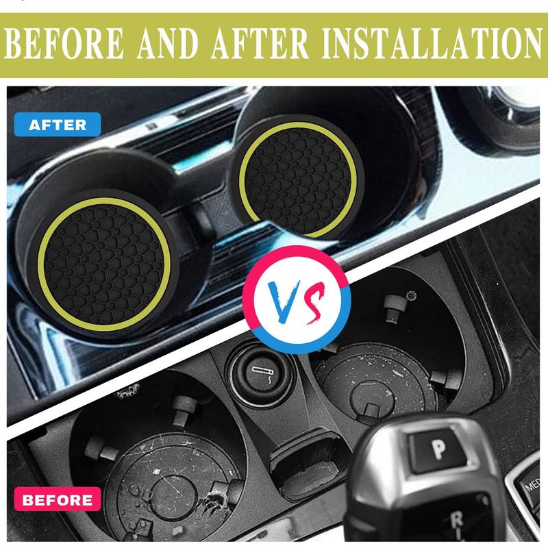 4PCS Car Cup Holder Coasters, Dustproof Automotive Interior Accessories Mat,2.75