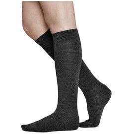 vitsocks Damen Kniestrümpfe 80% MERINO Wolle warme lange Socken weich atmungsaktiv Winter, schwarz, 35-38