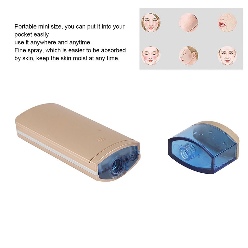 Portable Gold Nano Spray Face Moisturizing Hydrating Steamer Facial Humidifier