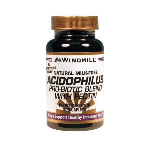 Windmill natural acidophilus probiotic blend with pectin dietary supplement caplets - 100 ea