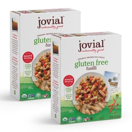 Jovial Whole Grain Brown Rice Fusilli Pasta - Pasta Fusilli, Fusilli Pasta, Whole Grain Pasta, Organic Pasta, Gluten Free, Dairy Free, Brown Rice Pasta, Made in Italy - 12 Oz, 2 Pack