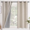 YoungsTex Oatmeal Linen Blackout Curtains 40 Inches Long for Kitchen