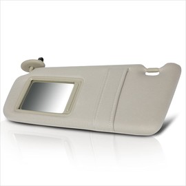 Beige Left Driver Side Sun Visor Without Vanity Light Compatible with 07-11 Toyota Camry