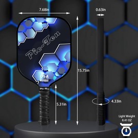 Pic-Ten Pickleball Paddles, USAPA Approved Fiberglass Pickleball Set of 2, Lightweight Pickleball Rackets Set with 1 Carrying Case & 4 Balls for Men and Women