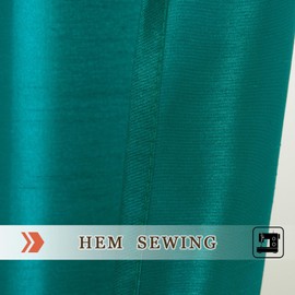 Faux Silk Kitchen Valance Set - 36 Inch Tier Curtains with Rod Pocket for Living Room, Bedroom, Bathroom - Farmhouse Rustic Country Style - 3 Piece Set (Teal)