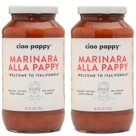 Ciao Pappy Marinara Alla Pappy Pasta Sauce - Tomato Sauce for Pasta Dishes - Non-GMO - No Added Sugar - Traditional Recipe Made with Tomatoes, Spices, & Sour Cream - Perfect for Pasta - 24oz (2 Pack)