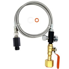Soda Maker Adapter Hose Kit with Flow Control Ball Valve and 60inch Stainless Steel Hose,Carbonated Water Machine Co2 Tank Adapter Compatible with Jet One Touch Fizzi Aqua Fizz Blue Cylinder
