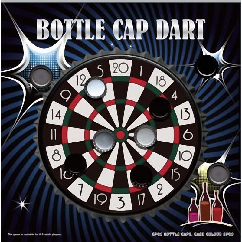 Framan Magnetisches Dartboard mit Flaschenverschlüsse statt Darts