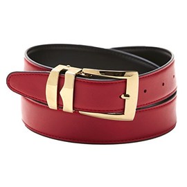 Reversible Belt Bonded Leather Removable Gold-Tone Buckle APPLE RED/Black 40