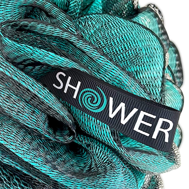 Loofah-Charcoal Bath-Sponge-Blue-Green XL-75g by Shower Bouquet - Extra Large 4