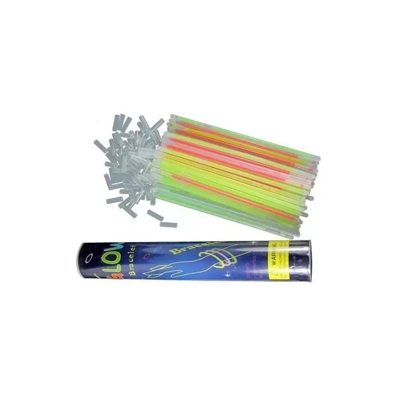 ML 100 Pulseras Cyalume Neon Luminosa Para Fiesta