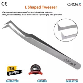 OROAX Pinzas de precisión en forma de L: herramienta para depilar y peinar las cejas