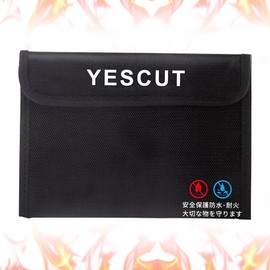 YESCUT Fireproof Safe Bag, Collecting Bag, Valuable Document Storage Case, Cash Storage Case, Fireproof Case, 15.0 x 9.1 x 7.1 inches (38 x 28 x 23 x 18 cm), Set of 2, Set of 2, Fireproof,