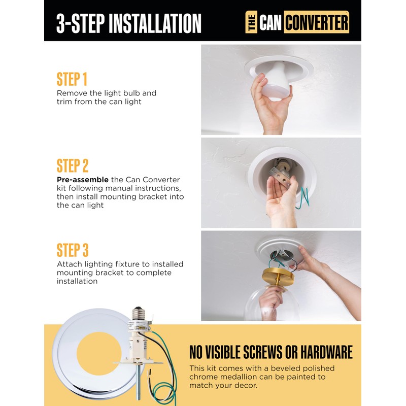 The Can Converter R1 Recessed Can Light Conversion Kit w/