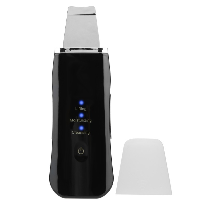 Face Skin Scrubber USB Rechargeable Peeling Machine Ultrasonic Exfoliating SkinCare(Black