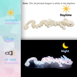 24in Large 3D Printed Dragon with Eyes, Articulated Fidget 3D Printed Animals, Stress Relief 3D Printed Toy for Anxiety & ADHD, Unique Home Office Décor