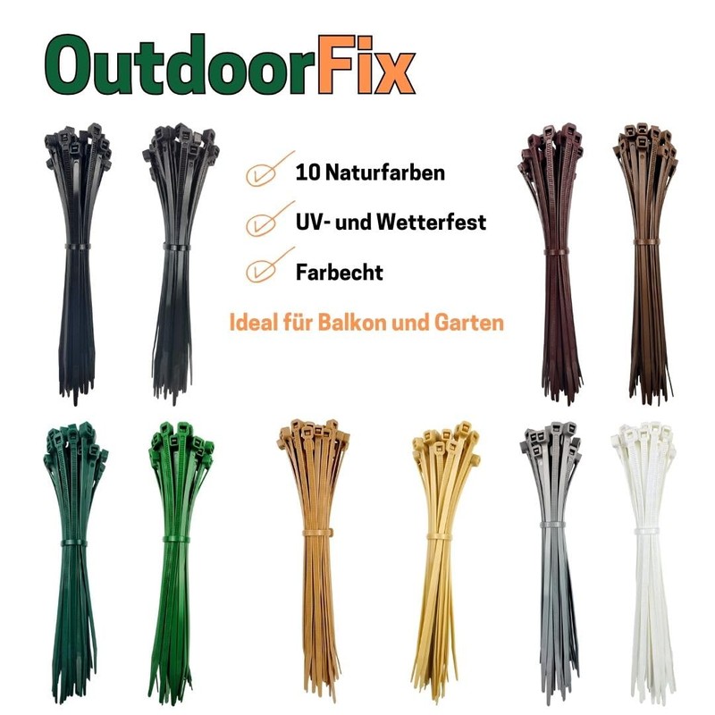 OutdoorFix Cable Ties 200 x 4.6 mm, Pack of 50