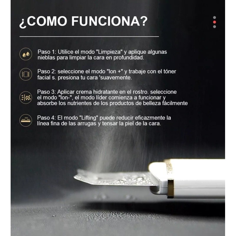 Muye Skin Scrubber Ultrasónico - Galvánica & Pelling + Colageno