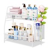 Famhap Bathroom Counter Organizer, Bathroom Organizer Countertop with Side Basket,