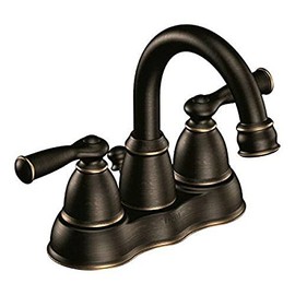 Moen WS84913BRB Banbury Two-Handle High Arc Bathroom Faucet, Mediterranean Bronze