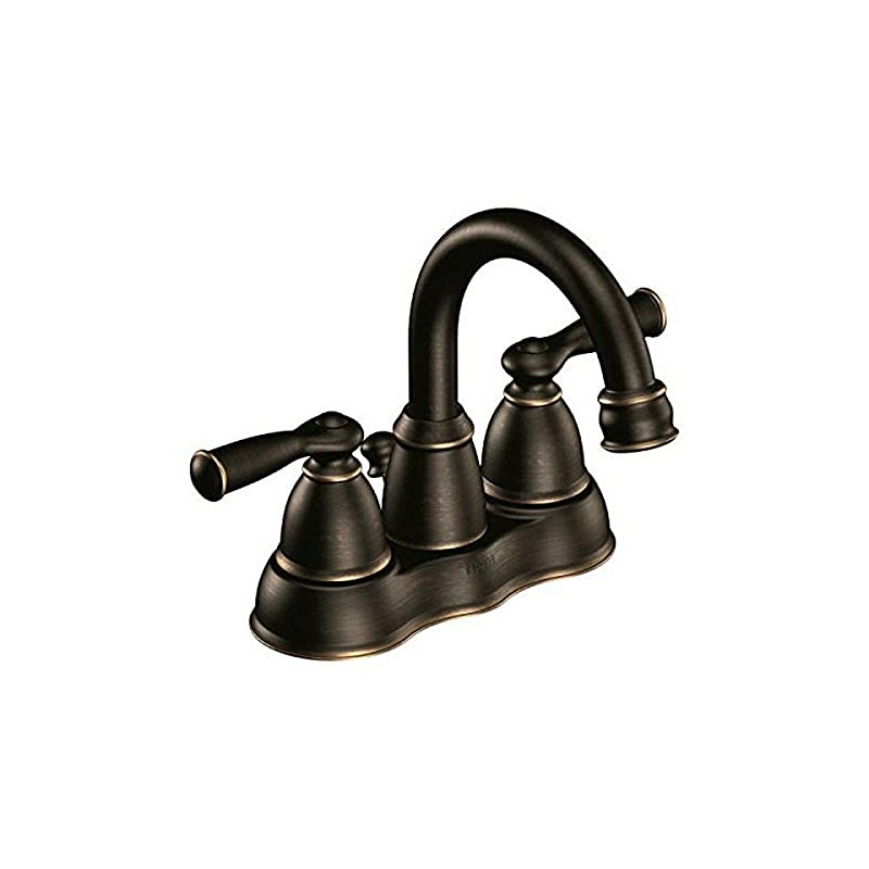 Moen WS84913BRB Banbury Two-Handle High Arc Bathroom Faucet, Mediterranean Bronze