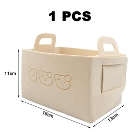 1 x Storage Box, 18 x 13 x 12 cm, Folding Box, Felt Storage Basket, Organiser for Shelves, Cupboards, Home, Office, for Storage and Small Items, Foldable Basket Storage, Felt Box Beige