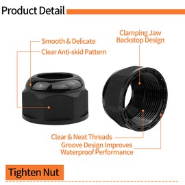 Meccion M32 Cable Gland 5 Pack IP68 Waterproof Nylon Cable Connectors with Locknut and Washer, Suitable for 18mm - 25mm Cables