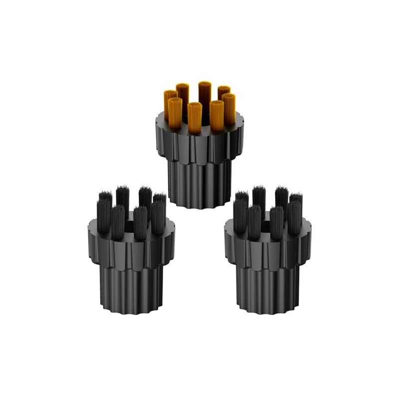 Steam Cleaner Brush Set, 2 Nylon and 1 Copper Brush,