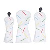 Golf Club Head Covers, 3pcs Long Neck Waterproof PU Leather