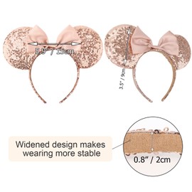 AQOKKA Mouse Ears Headbands with Bow Minnie Ears Cosplay Costume Hair Accessories for Women Girls Birthday Party Decoration