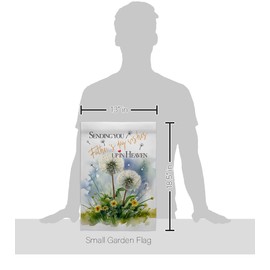 Happy Heavenly Father's Day Flag Stand Kit Wall Hanging Decor Home Poster Porch Sending You Fathers Day Wish Up In Heaven Cemetery Decoration For Grave Garden Memorial Gifts Made In USA